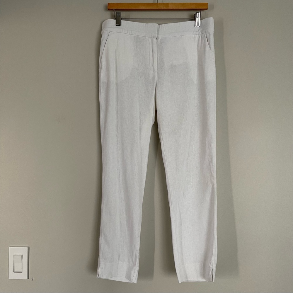 XOXO Womens White Linen Blend Ankle Pants Sz 11/12